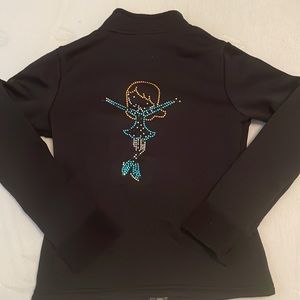 Ice skating fleece jacket w rhinestones